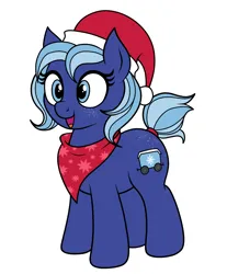 Size: 1240x1500 | Tagged: safe, artist:vomitvomiting, derpibooru import, oc, oc:fiddle yard frost, pony, christmas, clothes, hat, holiday, image, open mouth, png, santa hat, simple background, solo, white background