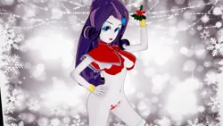 Size: 1920x1080 | Tagged: suggestive, artist:hornydogo, derpibooru import, rarity, g4, 3d, christmas, clothes, holiday, image, jpeg, koikatsu, mistletoe, panties, thong, underwear