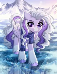 Size: 1575x2048 | Tagged: safe, artist:hakaina, ponerpics import, oc, unofficial characters only, pony, christmas, clothes, female, holiday, image, jpeg, mare, scarf, solo