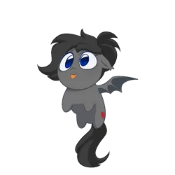 Size: 793x793 | Tagged: safe, artist:inkp0ne, derpibooru import, oc, unofficial characters only, bat pony, pony, bat pony oc, bat wings, bean pony, cute, cute little fangs, cutie mark, fangs, image, png, silly, silly pony, simple, simple background, small pony, wings