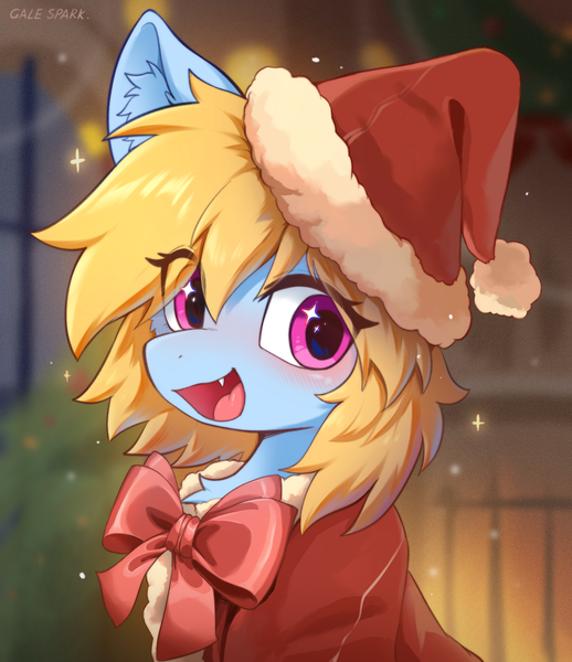 Size: 2048x2372 | Tagged: safe, artist:gale spark, derpibooru import, oc, oc:gale spark, unofficial characters only, pegasus, pony, christmas, holiday, image, png, smiling