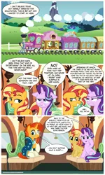 Size: 3000x5000 | Tagged: suggestive, artist:andoanimalia, artist:starcollider, derpibooru import, editor:wild stallions, starlight glimmer, sunburst, sunset shimmer, pony, unicorn, comic:the first incestuous foal of sunset shimmer, my little porno: friendship with benefits, a horse shoe-in, equestria girls, g4, backing away, brother and sister, bust, conversation, cute, equestria girls specials, female, floppy ears, friendship express, grin, hiv, horn, image, implied sex, incest, locomotive, looking sideways, male, mare, my little pony, my little pony equestria girls: better together, my little pony equestria girls: forgotten friendship, my little pony equestria girls: spring breakdown, nervous, nervous grin, one ear down, open mouth, png, raised hoof, rtist:andoanimalia, sexually transmitted disease, shimmerbetes, shimmerburst, shipping, show accurate, siblings, sitting, smiling, smugset shimmer, starburst, starlight glimmer is not amused, steam locomotive, straight, sunny siblings, train, train tracks, trio, unamused, vector