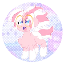 Size: 2000x2000 | Tagged: safe, artist:ladylullabystar, derpibooru import, oc, oc:lady lullaby star, pony, unicorn, female, filly, foal, glasses, horn, image, png, solo, younger