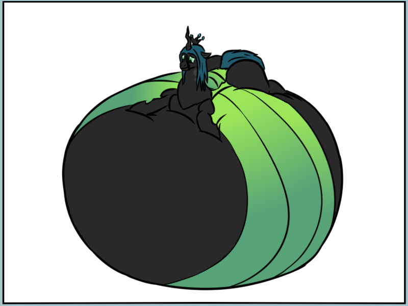 Size: 800x600 | Tagged: suggestive, artist:8aerondight8, artist:polofastter, color edit, derpibooru import, edit, queen chrysalis, changeling, changeling queen, g4, belly, belly bed, belly expansion, big belly, chrysalloon, chunkling, chunkling queen, colored, comic, fat, female, growth, huge belly, hyper, hyper belly, image, impossibly large belly, inflation, png, queen chrysalard, queen chrysalloon, simple background, transparent background, weight gain