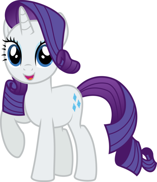 Size: 7000x8115 | Tagged: safe, artist:twilirity, derpibooru import, rarity, pony, unicorn, g4, absurd resolution, horn, image, open mouth, open smile, png, raised hoof, simple background, smiling, solo, transparent background, vector