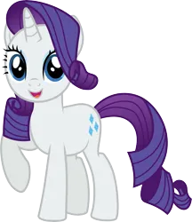 Size: 7000x8115 | Tagged: safe, artist:twilirity, derpibooru import, rarity, pony, unicorn, g4, absurd resolution, horn, image, open mouth, open smile, png, raised hoof, simple background, smiling, solo, transparent background, vector