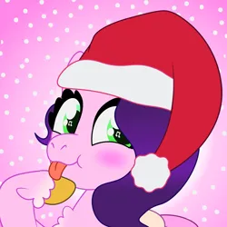 Size: 1350x1350 | Tagged: safe, artist:prixy05, derpibooru import, pipp petals, pegasus, pony, g5, adorapipp, christmas, cute, female, hat, holiday, image, mare, png, profile, santa hat, silly, silly pony, solo, tongue out