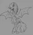 Size: 1095x1137 | Tagged: safe, artist:heyitsbrad, oc, oc:night, unofficial characters only, dracony, hybrid, pony, bat wings, eye scar, frown, horns, image, looking at you, male, monochrome, png, scar, solo, spread wings, stallion, tail, unshorn fetlocks, wings