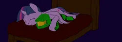 Size: 1374x480 | Tagged: safe, artist:rapehorses, twilight sparkle, pony, unicorn, banner, bed, cuddling, halo, halo (series), image, master chief, night, png, sfw, sleeping