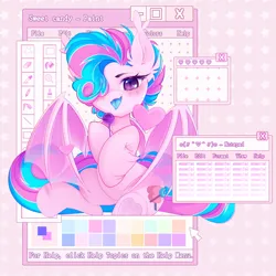 Size: 4000x4000 | Tagged: artist needed, safe, derpibooru import, oc, oc:sweetie swirl, unofficial characters only, bat pony, bat pony oc, bat wings, blue tongue, blushing, candy, commission, digital art, ear fluff, eyelashes, femboy, fluffy, food, hair over one eye, heart, image, lollipop, looking at you, male, microsoft, microsoft windows, mouse cursor, multicolored hair, png, programming, wings, ych result