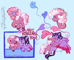 Size: 1280x1037 | Tagged: safe, artist:sweetmelon556, derpibooru import, pinkie pie, twilight sparkle, twilight sparkle (alicorn), alicorn, pony, g4, alternate design, female, hug, image, jpeg, lesbian, shipping, twinkie