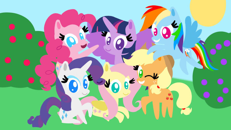 Size: 1280x720 | Tagged: safe, artist:mlplary6, derpibooru import, applejack, fluttershy, pinkie pie, rainbow dash, rarity, twilight sparkle, twilight sparkle (alicorn), alicorn, earth pony, pegasus, pony, unicorn, g4, female, horn, image, jpeg, mane six, mare, pointy ponies