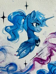 Size: 3024x4032 | Tagged: safe, artist:jsunlight, derpibooru import, princess luna, alicorn, pony, g4, image, jpeg, solo, traditional art, watercolor painting