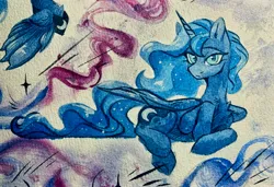 Size: 4032x2752 | Tagged: safe, artist:jsunlight, derpibooru import, princess luna, alicorn, pony, g4, image, jpeg, solo, traditional art, watercolor painting