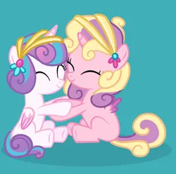 Size: 1700x1677 | Tagged: safe, artist:equmoria, derpibooru import, princess flurry heart, princess skyla, pony, g4, alternate hairstyle, base used, crystal sisters, image, older, older flurry heart, png, simple background