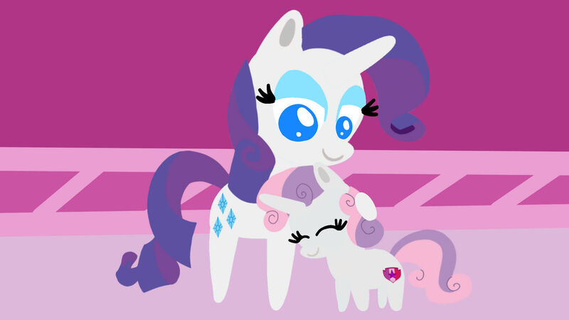 Size: 1280x720 | Tagged: safe, artist:mlplary6, derpibooru import, rarity, sweetie belle, pony, unicorn, g4, belle sisters, female, filly, foal, horn, image, jpeg, mare, siblings, sisters