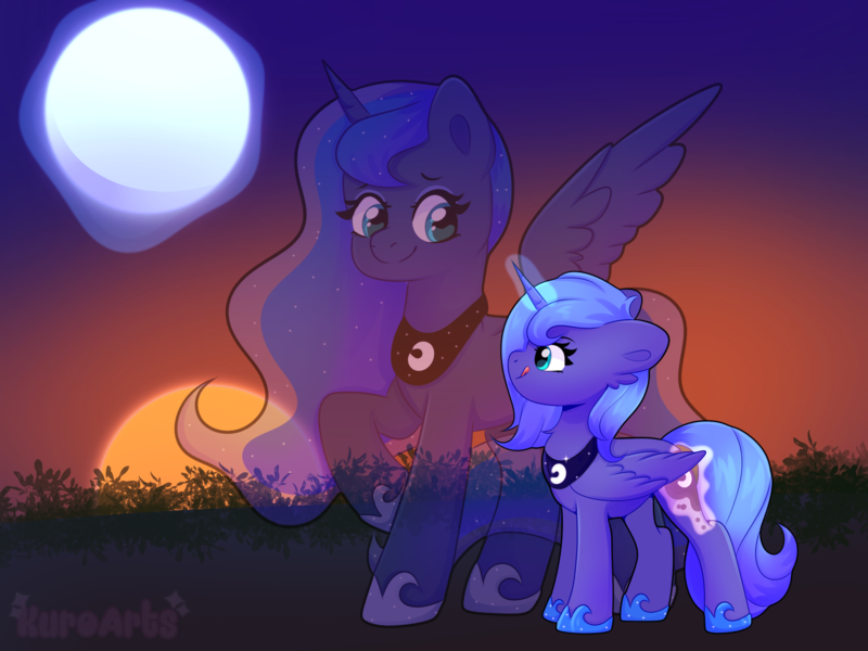 Size: 2732x2048 | Tagged: safe, artist:kuroartss, derpibooru import, princess luna, alicorn, pony, g4, :p, ethereal mane, ethereal tail, female, folded wings, glow, glowing cutie mark, glowing horn, high res, hoof shoes, horn, image, magic, magic aura, mare, peytral, png, princess shoes, raising the moon, solo, spread wings, tail, tongue out, wings