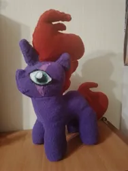 Size: 3000x4000 | Tagged: safe, artist:jbond, derpibooru import, fizzlepop berrytwist, tempest shadow, pony, unicorn, g4, broken horn, cute, eye scar, facial scar, female, handmade, horn, image, irl, jpeg, mare, photo, plushie, scar, solo, tempestbetes