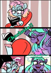 Size: 1240x1754 | Tagged: safe, artist:jully-park, derpibooru import, oc, oc:charlotte parker, oc:ella evans, earth pony, pegasus, pony, comic:how i meet my chaotic friends, comic, image, png