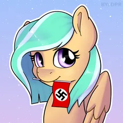 Size: 2256x2256 | Tagged: safe, artist:dpr, edit, ponerpics import, pony, altbrony, anti lgbt, antisemitism, brony, female, homophobia, image, mare, mlpol, my little pony, nazi, nazi flag, png, pony oc, racism, smiling, swastika