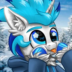 Size: 3000x3000 | Tagged: safe, artist:sunamoonmlp, derpibooru import, oc, unofficial characters only, pony, unicorn, g4, bust, cheek fluff, clothes, cute, derpibooru exclusive, ear fluff, hoodie, hoof fluff, hooves, horn, image, male, pfp, png, portrait, raised hoof, silly, stallion, tongue out