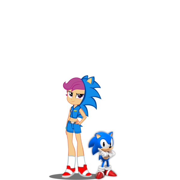 Size: 2048x2048 | Tagged: safe, artist:kalel156, derpibooru import, scootaloo, human, equestria girls, g4, clothes, cosplay, costume, female, image, male, png, sonic the hedgehog, sonic the hedgehog (series)