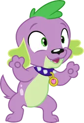 Size: 3000x4384 | Tagged: safe, artist:cloudy glow, derpibooru import, spike, dog, equestria girls, g4, bipedal, collar, dog collar, image, male, png, simple background, spike the dog, transparent background, vector