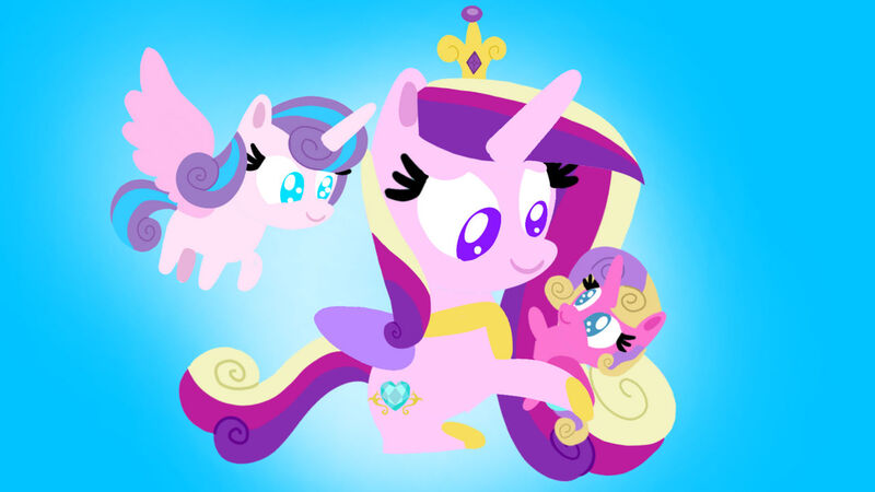 Size: 1280x720 | Tagged: safe, artist:mlplary6, derpibooru import, princess cadance, princess flurry heart, princess skyla, alicorn, pony, g4, baby, baby pony, female, filly, foal, image, jpeg, mare, mother and child, mother and daughter, pointy ponies