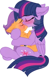 Size: 1000x1576 | Tagged: suggestive, artist:sherathoz, derpibooru import, tender taps, twilight sparkle, twilight sparkle (alicorn), alicorn, pony, g4, age difference, blushing, colt, commission, duo, female, foalcon, image, kissing, making out, male, mare, mare on colt, png, size difference, straight, straight shota, tongue out, underage