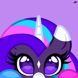 Size: 1000x1000 | Tagged: safe, artist:princessmoonsilver, derpibooru import, oc, oc:opalite spirit, pony, unicorn, female, horn, image, jpeg, mare, purple background, simple background, solo