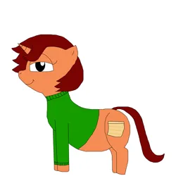 Size: 3000x3000 | Tagged: safe, artist:blazewing, derpibooru import, oc, oc:tough cookie, unofficial characters only, pony, unicorn, chubby, clothes, drawpile, female, horn, image, mare, png, simple background, smiling, solo, sweater