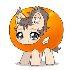 Size: 3852x3800 | Tagged: safe, artist:konejo, derpibooru import, oc, oc:dima, unofficial characters only, pegasus, pony, chibi, image, png, solo, tangerine, wings