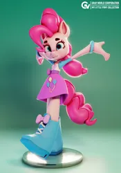 Size: 1512x2160 | Tagged: safe, artist:grayworldcorporation, derpibooru import, pinkie pie, anthro, earth pony, plantigrade anthro, g4, 3d, 3d model, clothes, equestria girls outfit, female, hands in the air, image, jpeg, solo