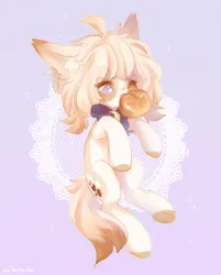 Size: 3385x4200 | Tagged: safe, artist:vanilla-chan, derpibooru import, oc, unofficial characters only, earth pony, pony, abstract background, bowtie, bread, ear fluff, eating, food, herbivore, image, png, solo