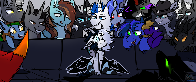 Size: 1828x768 | Tagged: questionable, derpibooru import, king sombra, oc, oc:aeon of dreams, oc:cobalt flash, oc:nox, oc:skyee, oc:sorren, oc:wing front, pony, g4, image, lewd, my little pony, png