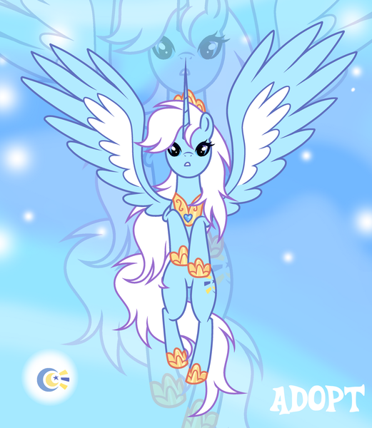 Size: 1280x1474 | Tagged: safe, artist:vi45, derpibooru import, oc, alicorn, pony, colored wings, crown, female, image, jewelry, mare, png, regalia, solo, spread wings, two toned wings, wings