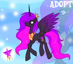 Size: 1280x1113 | Tagged: safe, artist:vi45, derpibooru import, oc, alicorn, pony, colored wings, crown, female, gradient wings, image, jewelry, mare, png, regalia, solo, wings