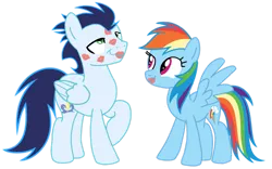 Size: 1280x798 | Tagged: safe, artist:soarindasher10, derpibooru import, rainbow dash, soarin', pegasus, pony, g4, female, image, male, mare, png, shipping, simple background, soarindash, stallion, straight, transparent background