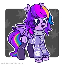 Size: 1263x1278 | Tagged: safe, artist:redpalette, derpibooru import, oc, oc:lullaby, bat pony, bat pony oc, bat wings, clothes, cute, image, leggings, looking at you, multicolored hair, open mouth, png, shadow the hedgehog, sonic the hedgehog (series), spread wings, sweater, wings