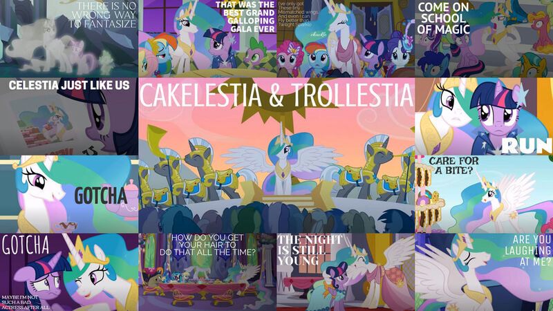 Size: 1280x720 | Tagged: safe, derpibooru import, edit, edited screencap, editor:quoterific, screencap, blue october, blueberry muffin, citrine spark, clever musings, cloudburst, cranky doodle donkey, daisy, derpy hooves, eiffel, fire flicker, fire quacker, flower wishes, fluttershy, fuchsia fizz, gallus, lavenderhoof, mjölna, oakey doke, pinkie pie, princess celestia, rainbow dash, rarity, sandbar, silver spanner, spike, starlight glimmer, twilight sparkle, twilight sparkle (alicorn), vinyl scratch, welch, alicorn, dragon, earth pony, pegasus, pony, unicorn, a bird in the hoof, celestial advice, g4, horse play, make new friends but keep discord, mmmystery on the friendship express, no second prances, ponyville confidential, season 1, season 2, season 5, season 6, season 7, season 8, the best night ever, the cutie mark chronicles, spoiler:s08, cake, cakelestia, clothes, dress, female, food, friendship student, gala dress, gotcha, image, jpeg, mare, my little pony, royal guard, unicorn twilight