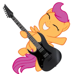 Size: 1000x1000 | Tagged: safe, artist:feraline(r), derpibooru import, edit, scootaloo, pegasus, pony, g4, electric guitar, guitar, ibanez, image, musical instrument, png, simple background