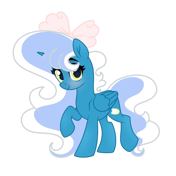 Size: 3000x3000 | Tagged: safe, artist:riofluttershy, derpibooru import, oc, oc:fleurbelle, unofficial characters only, alicorn, pony, alicorn oc, blushing, bow, female, hair bow, horn, image, jpeg, mare, pink bow, simple background, smiling, solo, tail, two toned hair, two toned mane, two toned tail, white background, wings, yellow eyes