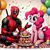 Size: 1024x1024 | Tagged: safe, ai content, derpibooru import, machine learning generated, prompter:bluey2309, pinkie pie, earth pony, human, g4, balloon, confetti, cupcake, deadpool, female, food, genki girls, image, jpeg, marvel, victims of mind raoe