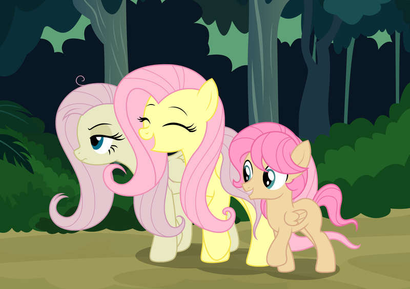 Size: 3352x2362 | Tagged: safe, artist:badumsquish, derpibooru import, fluttershy, mean fluttershy, oc, oc:petalwing, pegasus, pony, g4, the mean 6, blank flank, clone, colt, derpibooru exclusive, eyebrows, eyeliner, family, female, foal, folded wings, forest, happy, image, implied futa, implied futa mean fluttershy, lesbian, looking away, magical lesbian spawn, makeup, male, mare, mother and child, mother and son, my little pony, nature, offspring, open mouth, open smile, parent:fluttershy, parent:mean fluttershy, parents:shyshy, png, prehensile tail, product of selfcest, self paradox, self ponidox, selfcest, ship:mean shyshy, ship:shyshy, shipping, show accurate, smiling, tail, tail hold, tree, trio, tsundere, unamused, walk, walking, wings