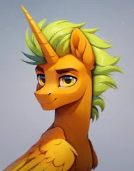 Size: 796x1022 | Tagged: safe, ai content, derpibooru import, machine learning generated, prompter:the eternal star, stable diffusion, oc, oc:arcane, unofficial characters only, alicorn, pony, fimfiction, generator:purplesmart.ai, horn, image, jpeg, male, prompt in description, tail, wings, yellow eyes