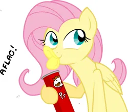 Size: 900x783 | Tagged: safe, artist:anonymous, fluttershy, pegasus, chips, food, image, png, potato chips, pringles, simple background, white background