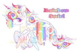 Size: 2014x1386 | Tagged: safe, artist:anno酱w, derpibooru import, oc, unofficial characters only, alicorn, original species, pony, adoptable, base used, cloud, eyelashes, eyeshadow, four wings, horn, image, long horn, long tail, makeup, multiple wings, png, rainbow, simple background, solo, stars, tail, watermark, white background, wings