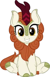 Size: 735x1132 | Tagged: safe, artist:jhayarr23, derpibooru import, autumn blaze, kirin, sounds of silence, awwtumn blaze, chest fluff, cloven hooves, cute, female, grin, hnnng, image, leg fluff, looking at you, show accurate, simple background, sitting, smiling, smiling at you, solo, squee, svg, trace, transparent background, underhoof, vector