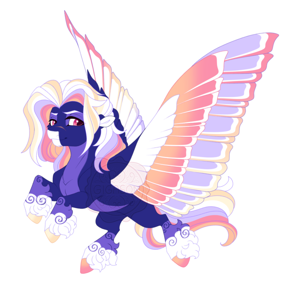 Size: 5100x5200 | Tagged: safe, artist:gigason, derpibooru import, oc, oc:color cloud, pegasus, pony, colored wings, image, male, multicolored wings, parent:commander hurricane, parent:rainbow dash, png, simple background, solo, stallion, transparent background, wings