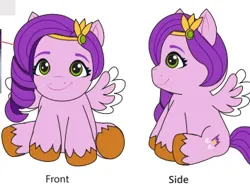 Size: 353x263 | Tagged: safe, derpibooru import, official, pipp petals, pegasus, g5, 2d, adorapipp, chibi, concept art, curly hair, curly mane, cute, female, image, jpeg, looking at you, simple background, sitting, smiling, smiling at you, white background